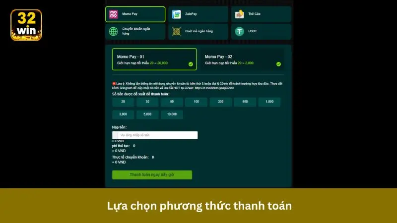 Chọn cách giao dịch nạp tiền phù hợp