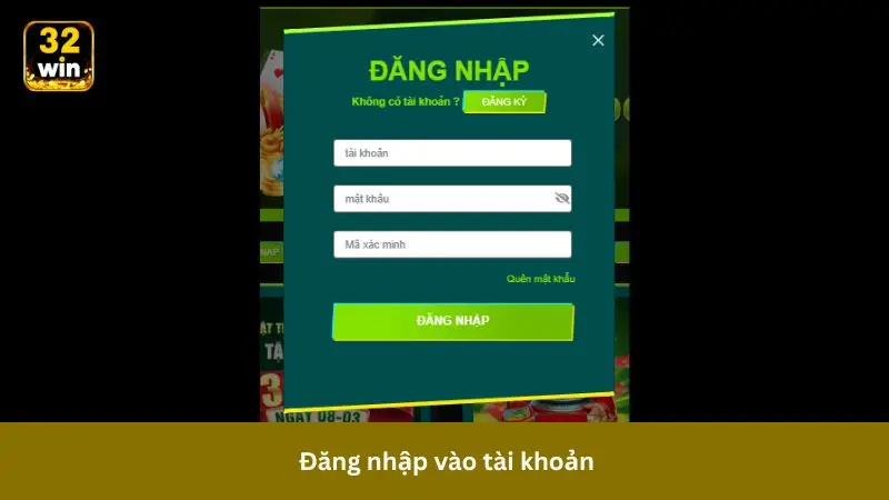 Đăng nhập vào tài khoản thành viên tại nhà cái